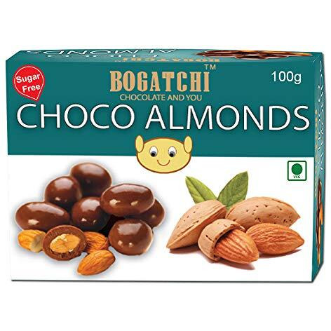 BOGATCHI Sugar Free Chocolate Coated Almonds, 100g | Without Sugar | Suitable for People with Diabetes | Gift for No Sugar Lovers