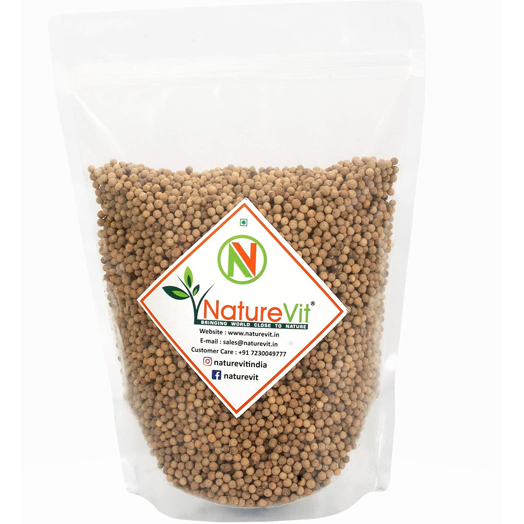 Nature Vit Whole White Pepper - 1.6 Kg (Sabut Safed Mirch)