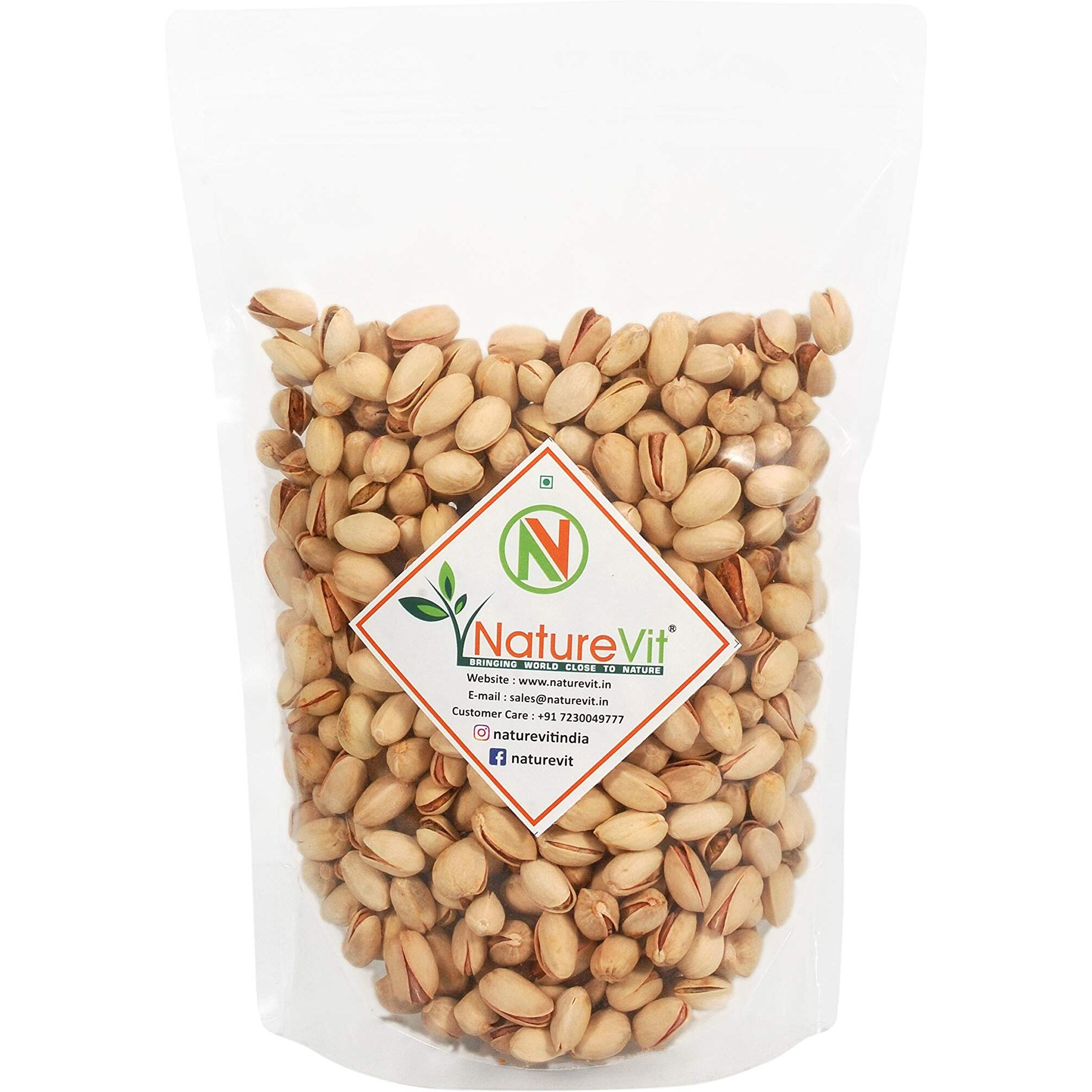 NatureVit Roasted Pistachios, 200g [Salted & Big Size Pista]