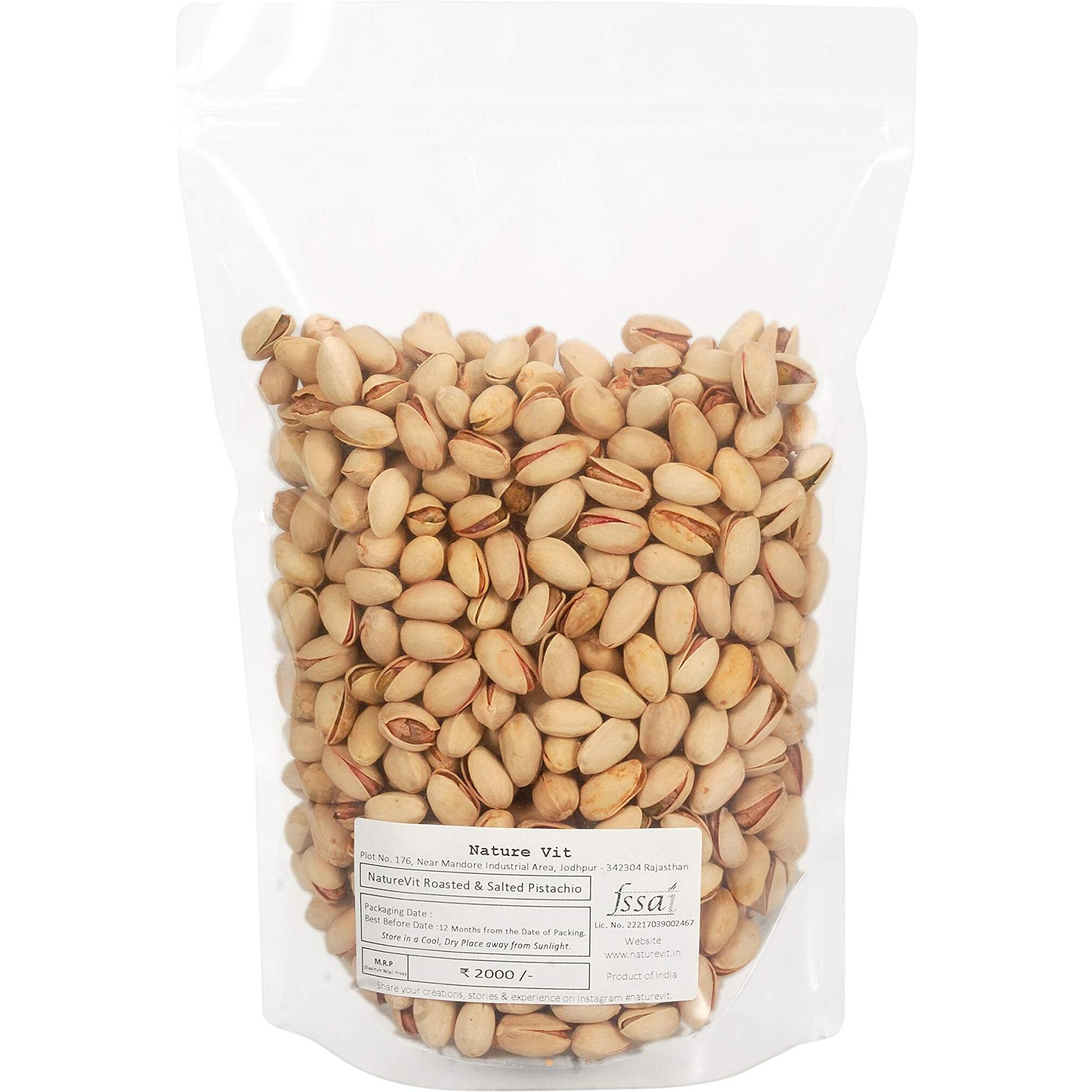 NatureVit Roasted Pistachios, 200g [Salted & Big Size Pista]