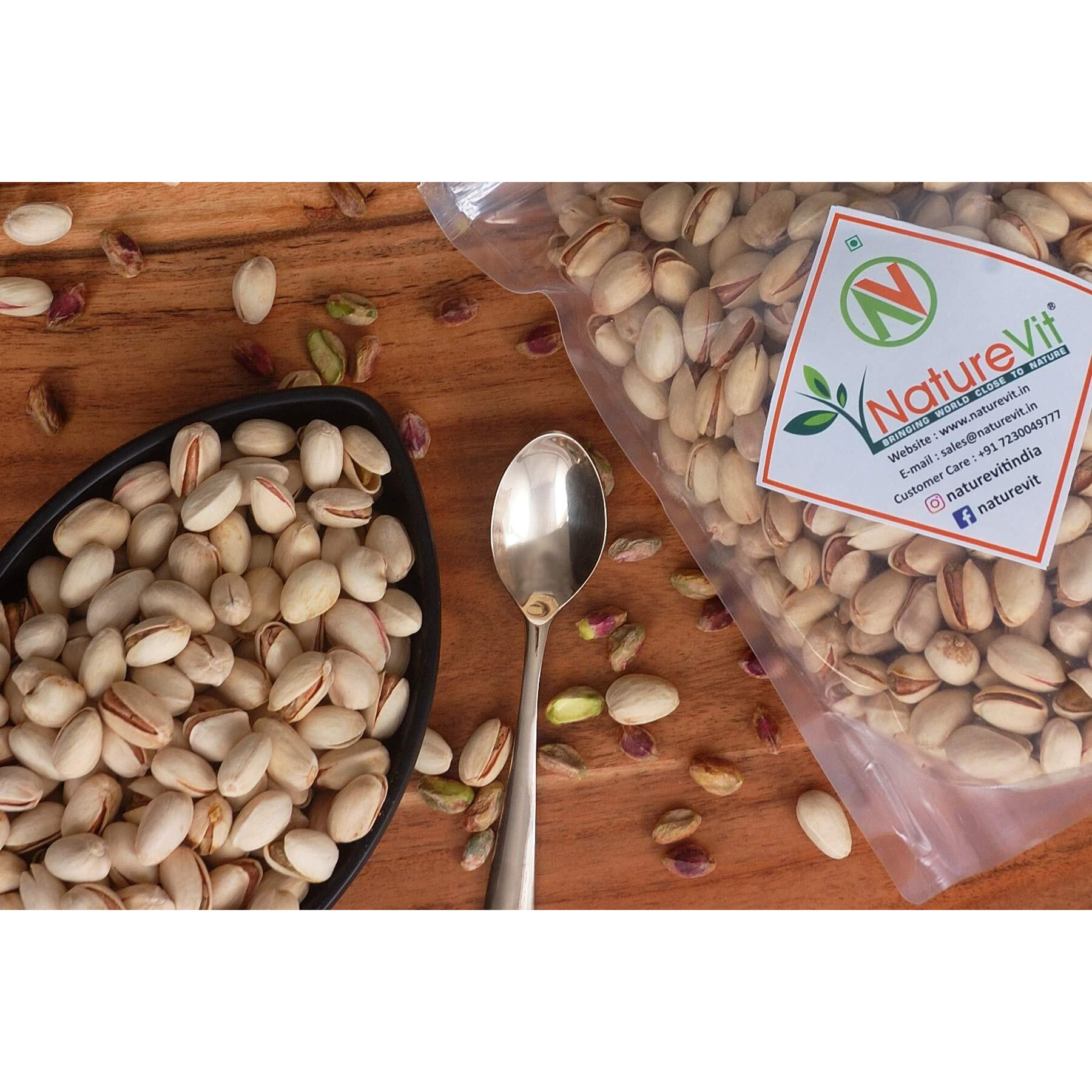 NatureVit Roasted Pistachios, 200g [Salted & Big Size Pista]