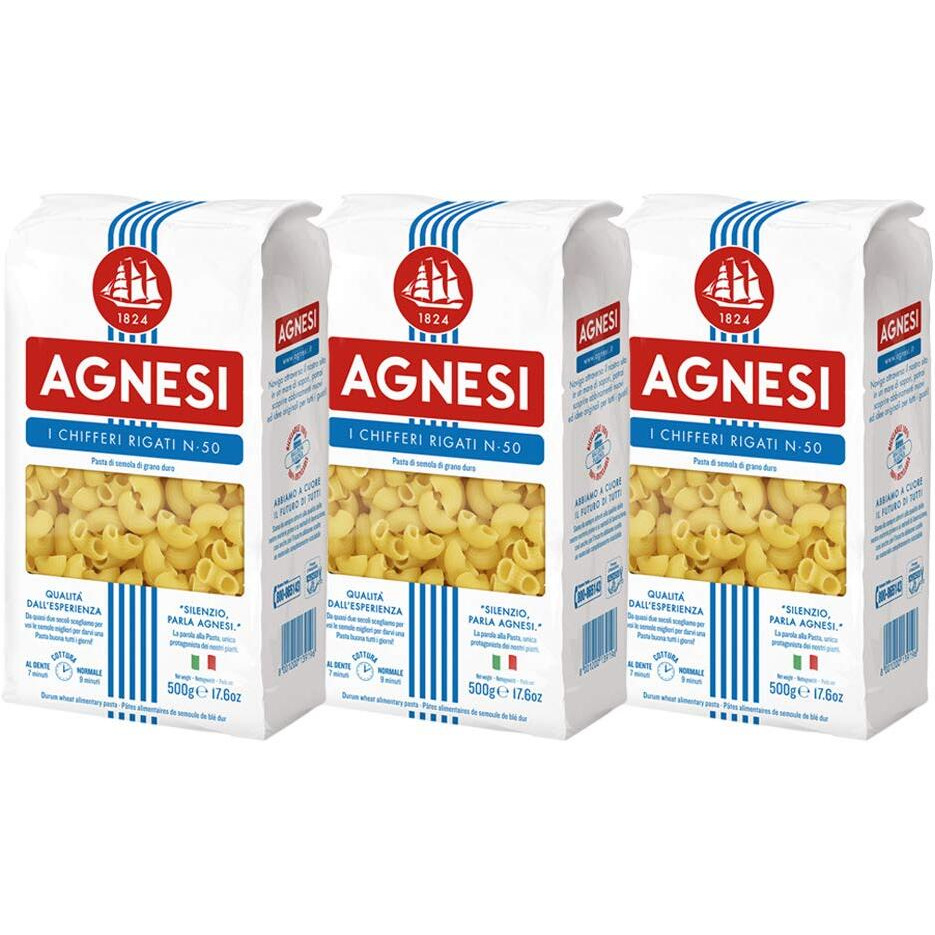 Agnesi Chifferi Pasta, 500g, Pack of 3, Product of Italy