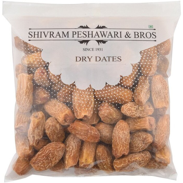 Shivram Peshawari & Bros Khajoor or Khajur Dry Fruit | Healthy & Nutritious Snack | Pila Chhuara | Sukha Khajoor Pack | Dry Dates Kharak or Kharik (250 Grams)