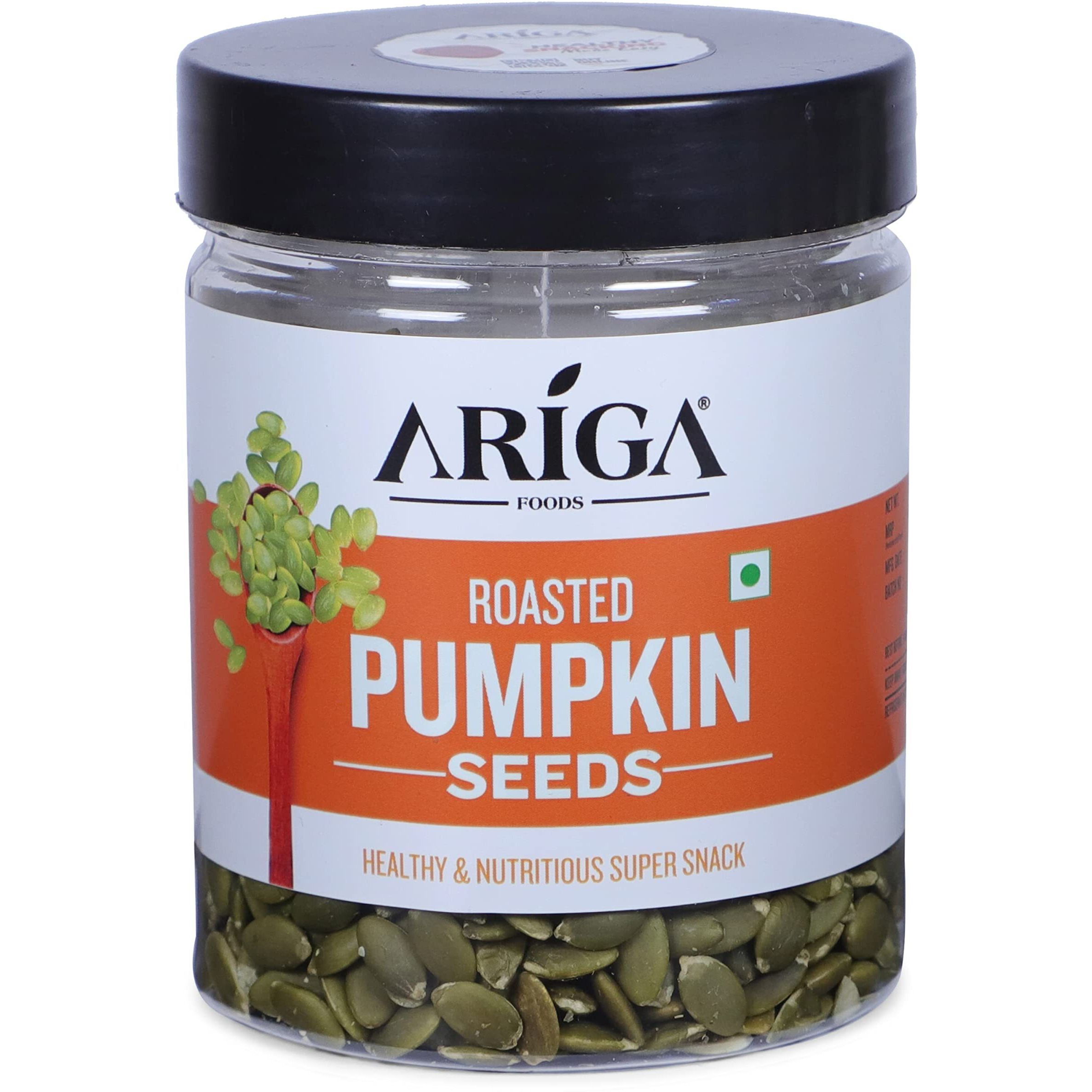 Ariga Foods Pumpkin Seeds Roasted Immunity Booster For Weight Loss in Pet Jar 200g | Rich Source of Omega 3 | Highly Nutritious Snack | Rich in Protein, Dietary Fibre, Zinc & Magnesium (200g)