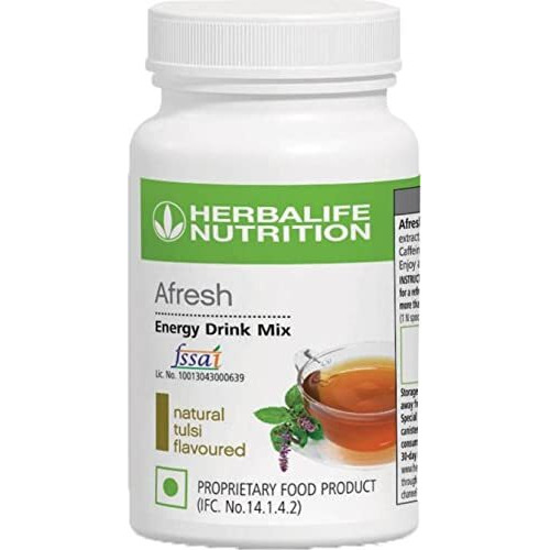 Herbalife Nutrition Afresh Energy Drink Mix (Ginger Tulsi And Elaichi) Flavored Energy Drink (3x50 g, Ginger, Tulsi, Elaichi Flavored)