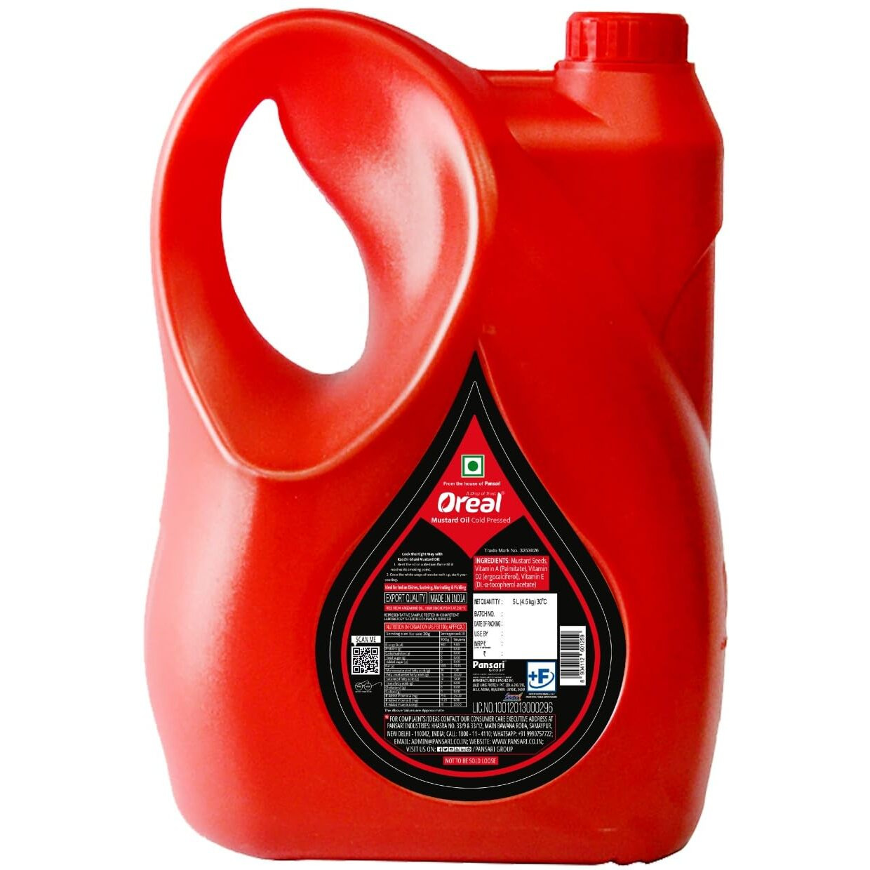Oreal Mustard oil 5L can