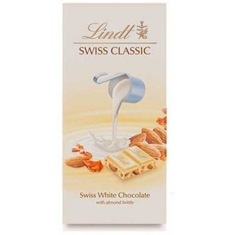 Lindt Swiss Classic White With Amond 100Gm