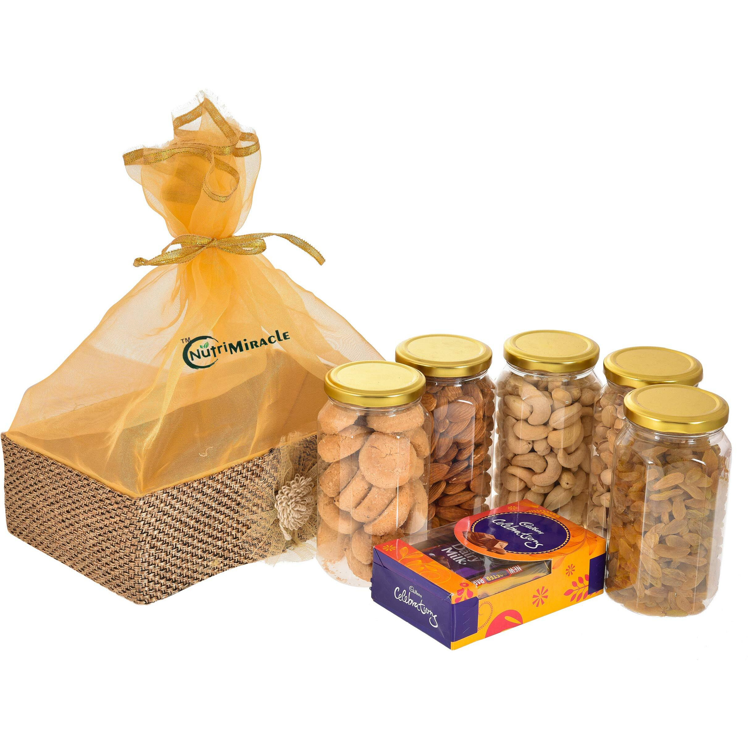 NUTRI MIRACLE Ganesh Chaturthi Gift Hamper | Chocolate & Dry Fruits Combo Pack  Perfect Celebration Return Gifts, Chocolate Gift Pack, & Dry Fruits Gift Box for Festive Joy