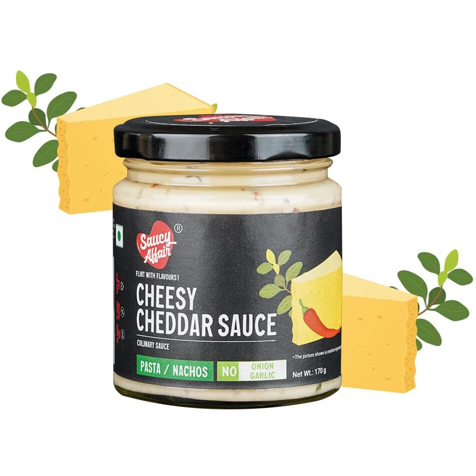 Saucy Affair Nong Cheesy Cheddar Sauce | Cheese Sauce | Pasta Sauce | Pizza Sauce | Cheese Spread | Sandwich Spread | Ready To Eat Foods - 170 Gram, Nong