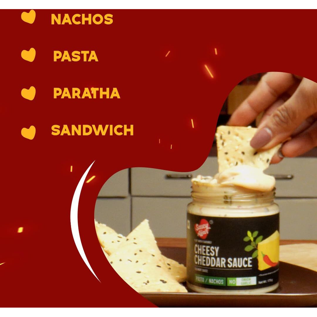 Saucy Affair Nong Cheesy Cheddar Sauce | Cheese Sauce | Pasta Sauce | Pizza Sauce | Cheese Spread | Sandwich Spread | Ready To Eat Foods - 170 Gram, Nong