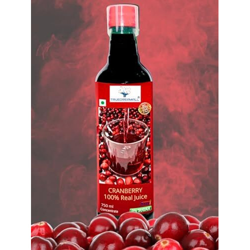 TRUEDREAMALL Cranberry Juice- Pure Quality, Unsweetened, Pure & Organic (750 ml Concentrated) Pack of 2