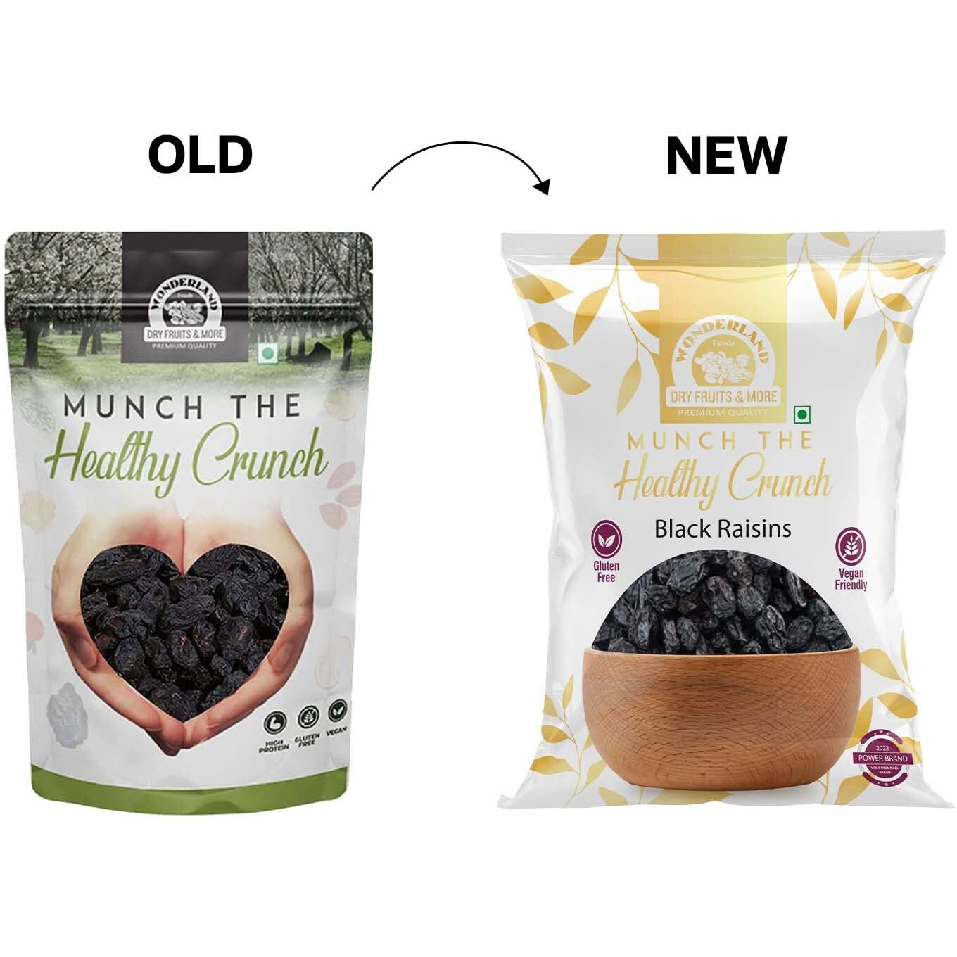 WONDERLAND FOODS Seedless Black Raisin 1Kg (250g X 4) Pouch | Kali Kishmish | Dried Fruits