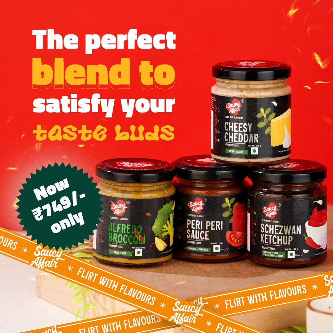 Saucy Affair Sauces|Cheese Sauce|Schezwan Sauce|Peri Peri Sauce|Alfredo Broccoli Sauce|Sauce Combos (The I Cant Resist Combo), 1.5 Kg