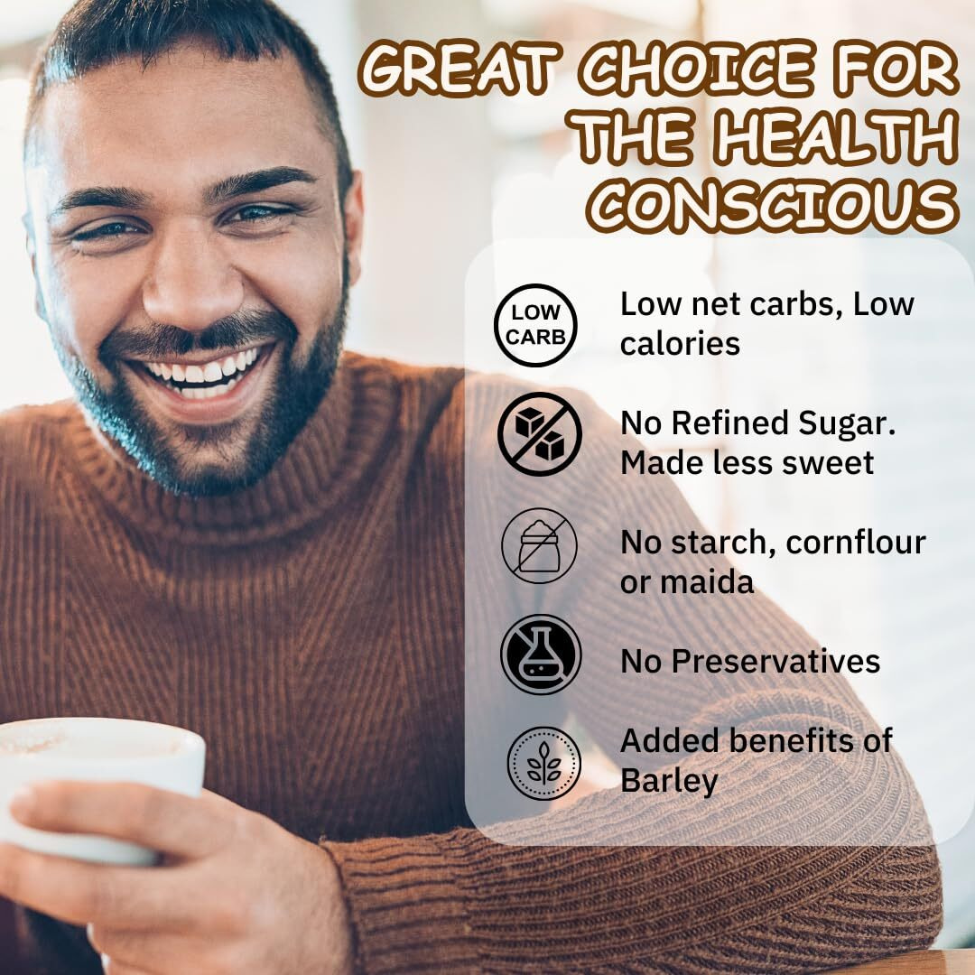 Chocoa Classic Dark Healthy Hot Chocolate Powder (20-25 Cups)| 65% Premium Cocoa Powder| 50% less sugar| Guilt Free Drinking Chocolate Powder for Milk for Weight Management & Health Oriented People