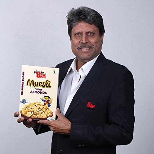 8AM Muesli with Almonds (No Added Sugar), Tasty, Nutritious and Healthy Snacks, Include Whole Grains and Seeds, 425 gm Set of 2