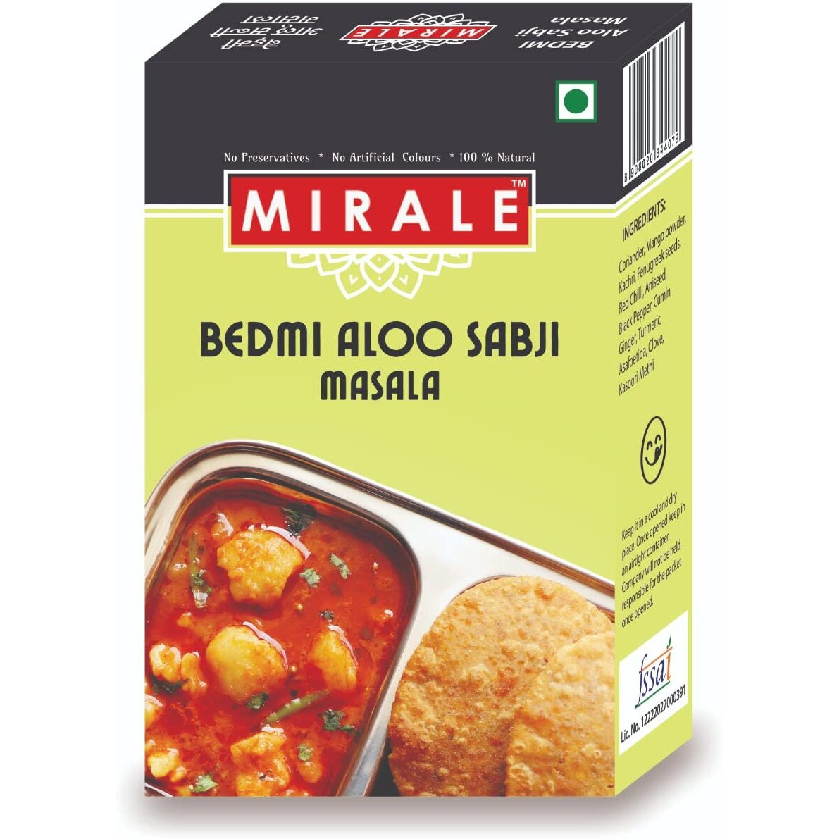 Mirale Bedmi Aloo Sabji Masala with Natural Oil and No Added Preservative | Easy to Use | 100 GM Pack (Pack of 1)