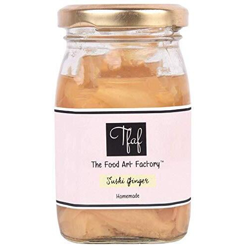 The Food Art Factory Pickled Ginger (Sushi Ginger/Gari) Homemade & Handcrafted, Gluten Free, with Zero Preservatives, No Artificial Colors & Flavours, 180 gms