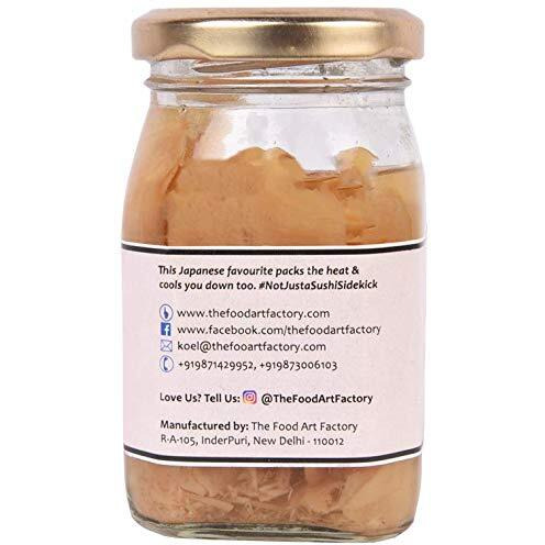The Food Art Factory Pickled Ginger (Sushi Ginger/Gari) Homemade & Handcrafted, Gluten Free, with Zero Preservatives, No Artificial Colors & Flavours, 180 gms