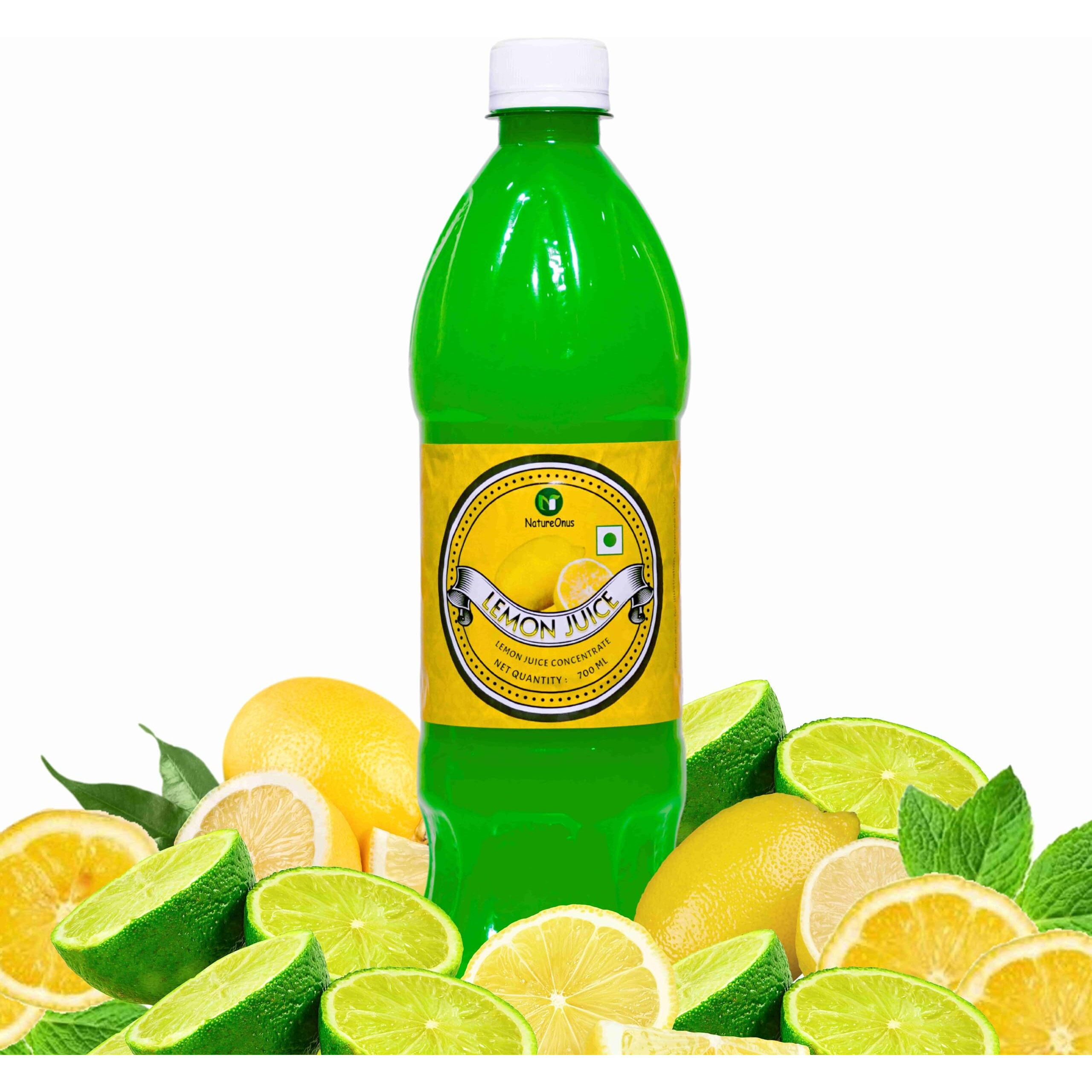 NatureOnus Lemon Juice Concentrate 700ml (Pack of 3)| Equivalent to 70 Natural Lemons | Ideal for daily use in Cooking & Beverages | High in Vitamin C | Contains Natural Lemon Juice | Lemon juice is the perfect substitute for fresh Lemon Juice | It is made from the choicest of lemons