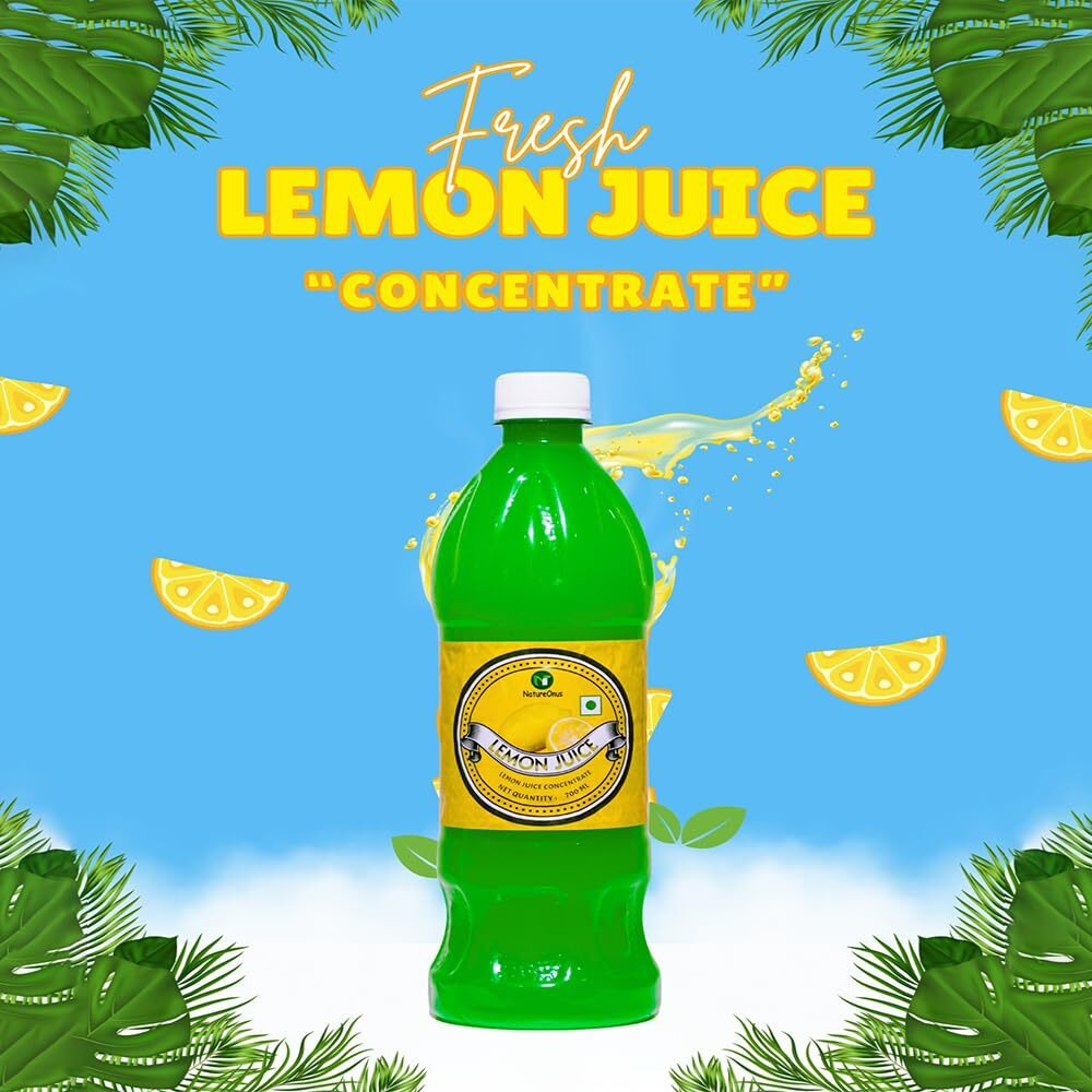 NatureOnus Lemon Juice Concentrate 700ml (Pack of 3)| Equivalent to 70 Natural Lemons | Ideal for daily use in Cooking & Beverages | High in Vitamin C | Contains Natural Lemon Juice | Lemon juice is the perfect substitute for fresh Lemon Juice | It is made from the choicest of lemons
