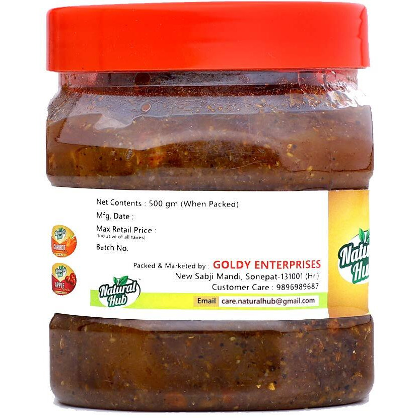 Natural Hub Homemade Organic Sweet and Sour Lemon Pickle Tasting Bitter & Sweet, Nimbu Ka Achaar (Meetha Lemon, 500 gm)
