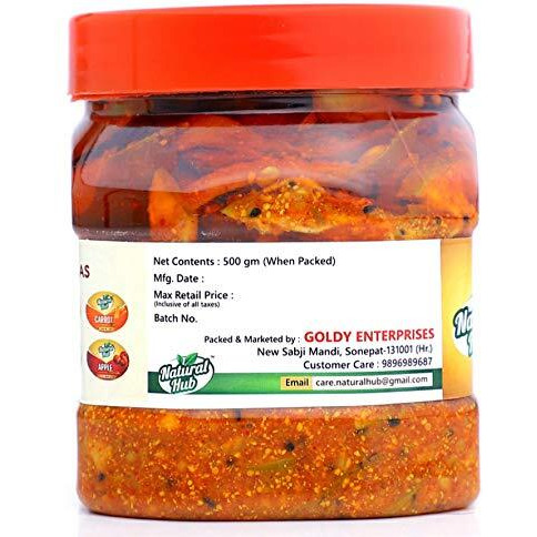Natural Hub Homemade Yummy Mango Pickle, Aam Ka Achaar, Keri Ka Achaar (500grm)
