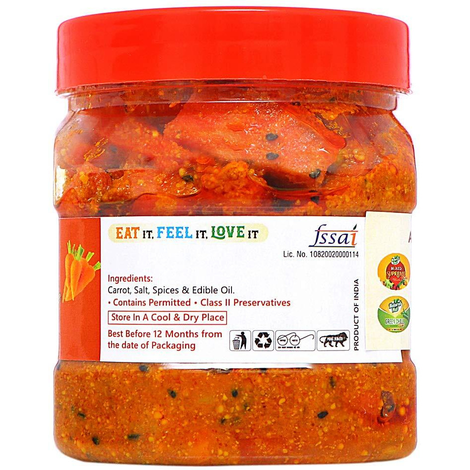 Natural Hub Homemade Chatpata Carrot Pickle, Gajar Ka Achaar(Carrot, 500 gm)