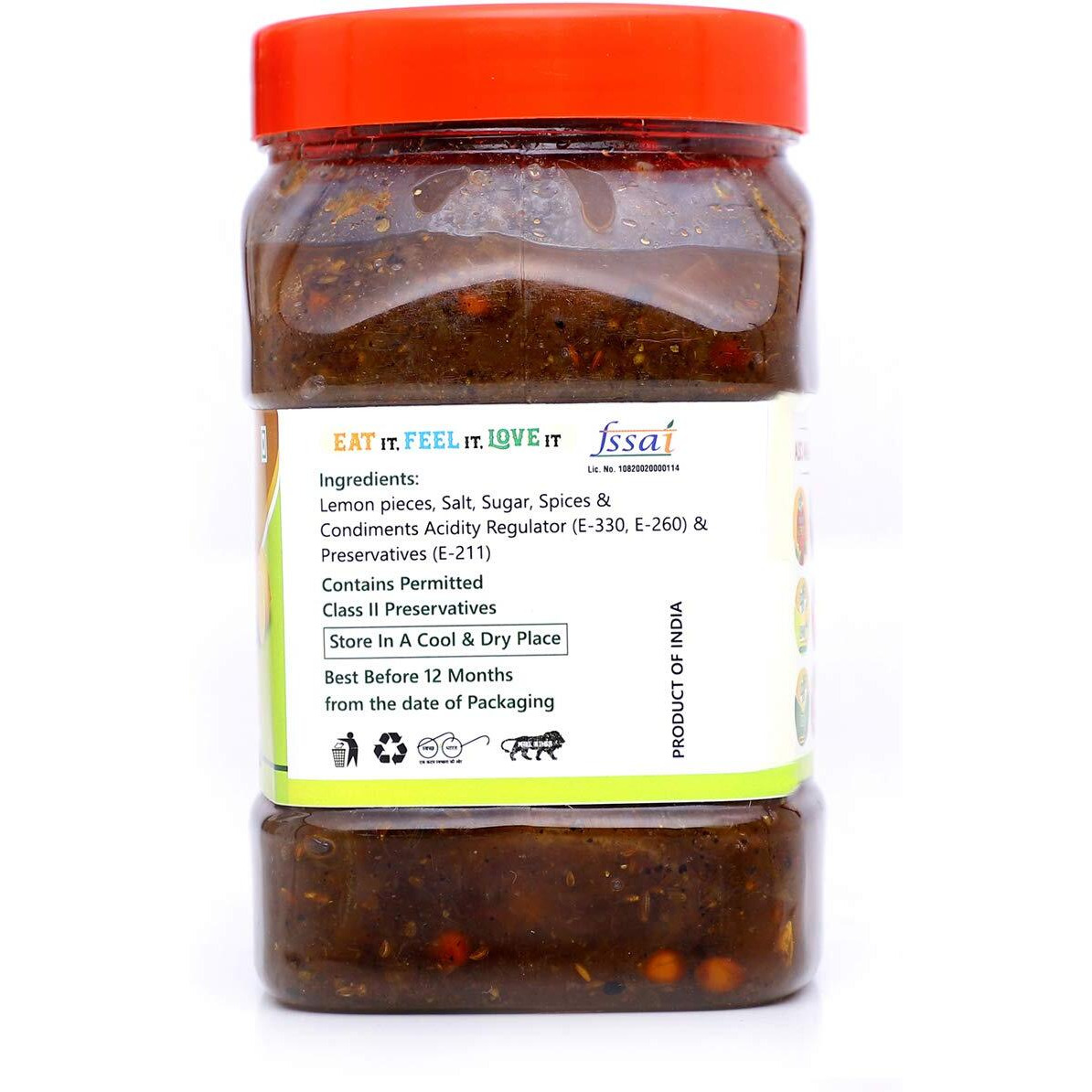 Natural Hub Khatta Meetha Lemon Pickle, (Khatta Meetha Lemon, 1 Kg)