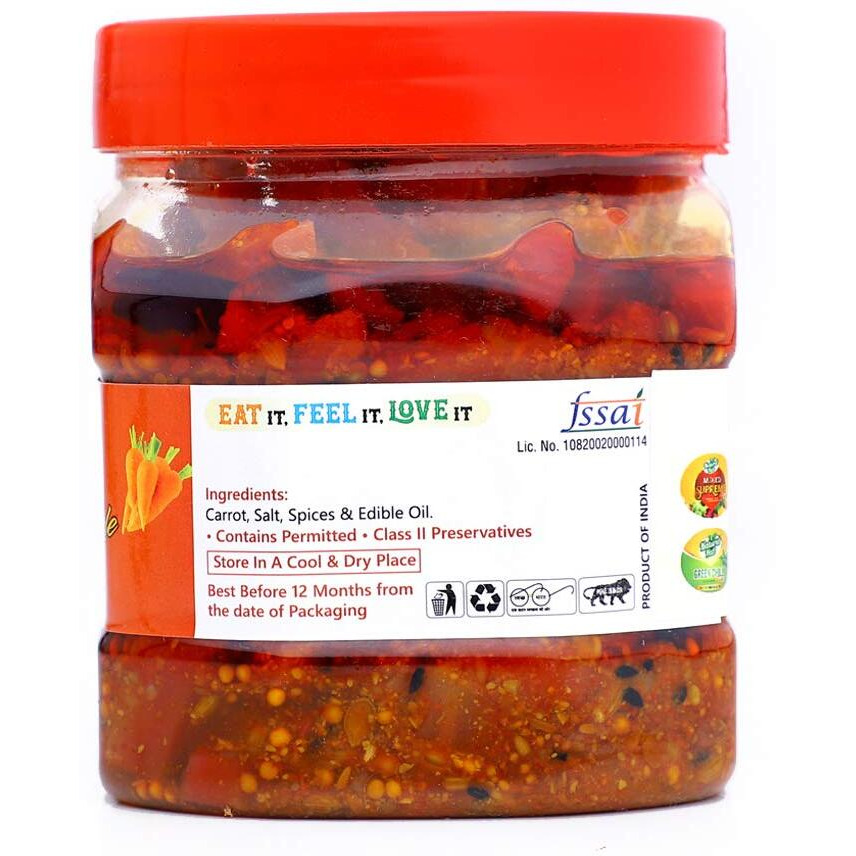Natural Hub Tasty Carrot Pickle, Gajar Ka Achaar (Carrot, 500 gm)