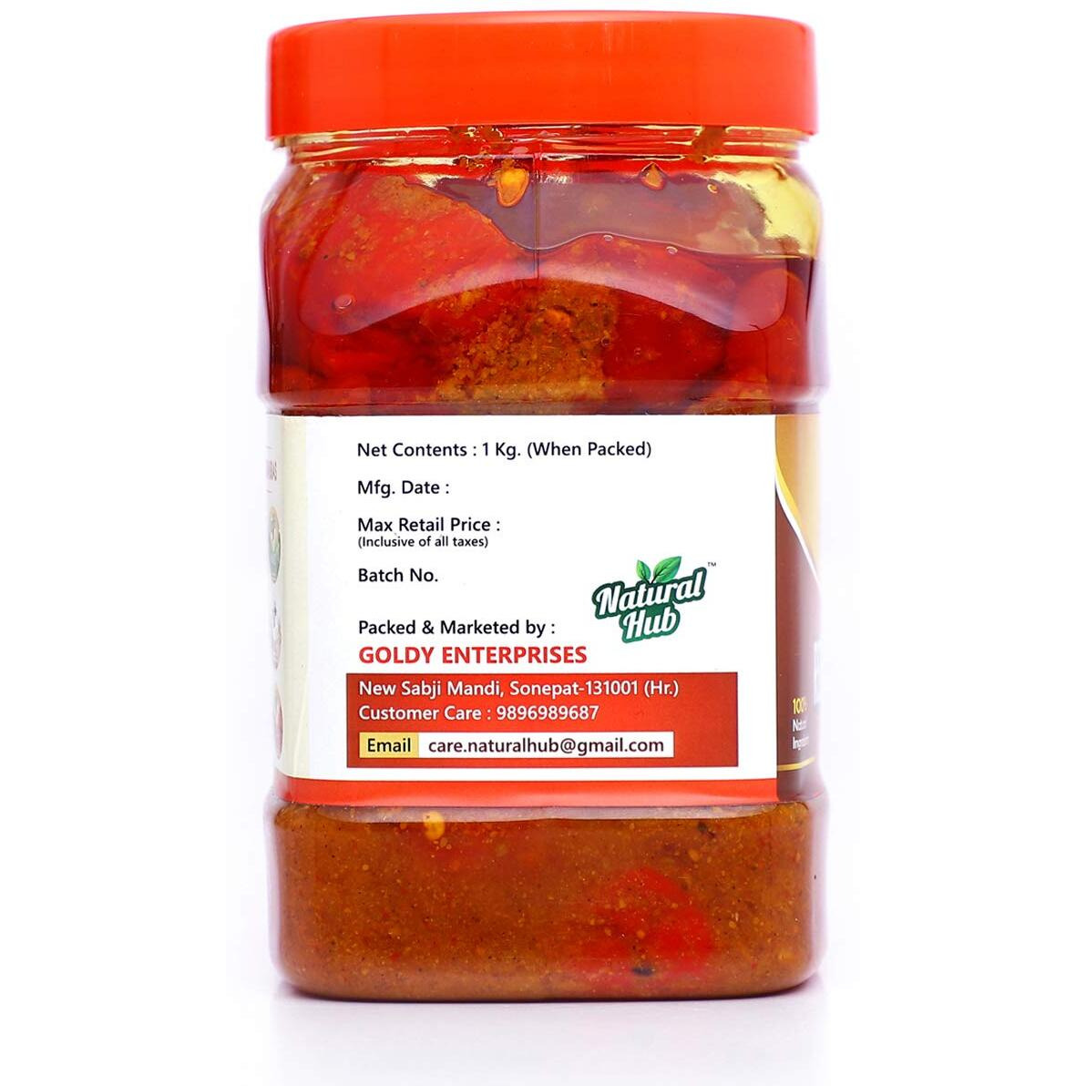 Natural Hub Mothermade Stuffed Banarasi Red Chilli Pickle, Lal mirch ka achar (The Real Taste of Banaras, 1 Kg with Good Packing)