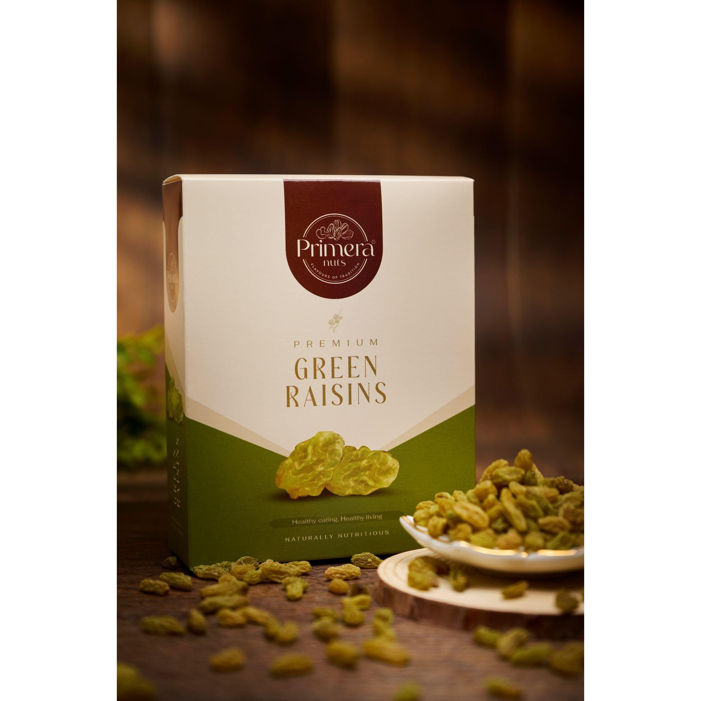 PRIMERA NUTS Premium Tasty Green Raisin 250 GM without seed | Naturally Nutritious Delicious Flavoured Raisins | Healthy Snack Dry Fruit (Seedless)