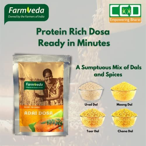 Farmveda Adai Dosa Batter 500g | Healthy and Tasty | Adai Dosa Mix |No Added Preservatives | Natural and Healthy Food