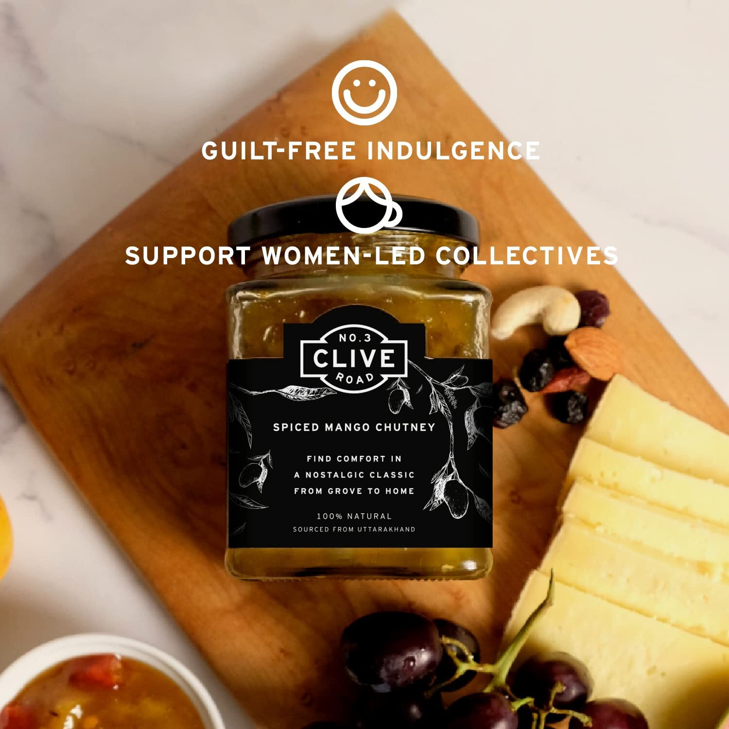 Clive Road Mango Chutney -100% Natural Ingredients, No Added preservatives, Sweet and Spicy, 350 g