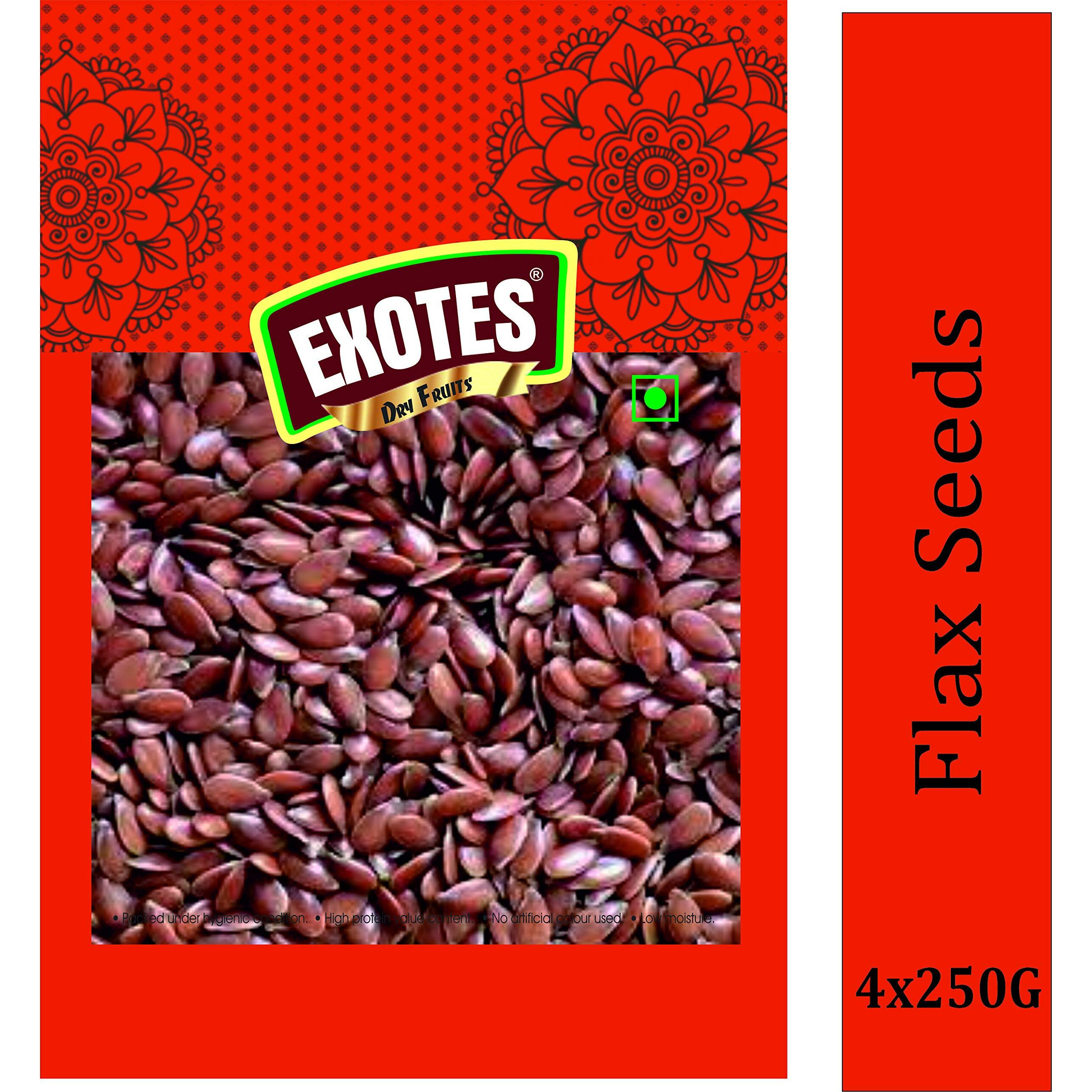 Exotes Premium Dry Fruits (Flax Seeds/ Alsi), 4 X 250 g