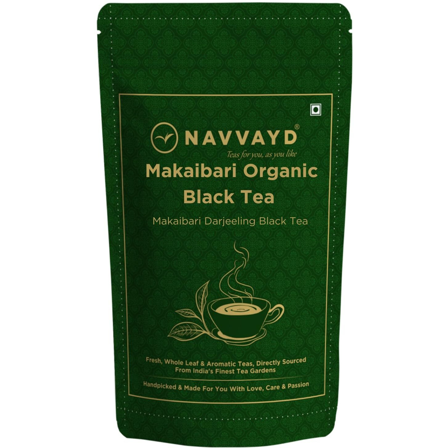 Navvayd Makaibari Organic Black Tea (100 Grams, 50 Cups), A delicious & organic second flush premium darjeeling tea from Makaibari Tea Estate