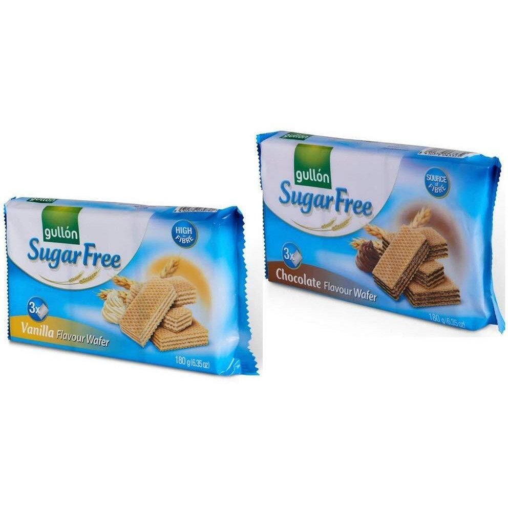 Gullon Assorted Sugar Free Wafers 180g - Vanilla and Chocolate Flavor