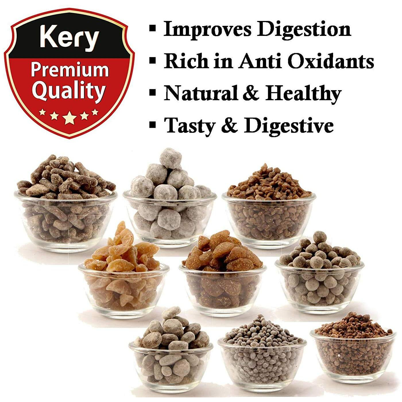 KeryMouth Freshener Anardana Goli, Aam Papad, Imli Ladoo [100% Digestive Mukhwas] 3 Bottles, 390g