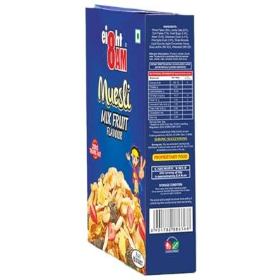 8AM Muesli Mix Fruit Flavour 425g | Multigrain Breakfast Cereal, Zero Trans Fat | Protein & Fiber Rich Tasty and Nutritious Snack, Made with Natural Ingredients