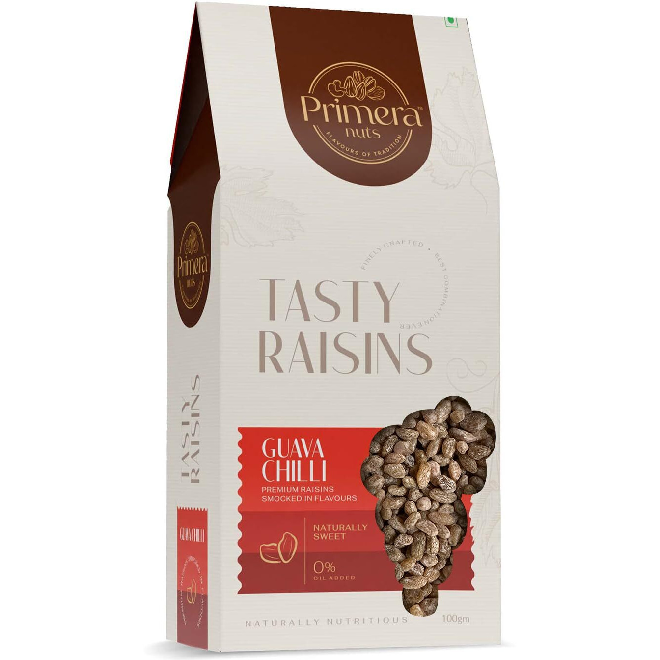 PRIMERA NUTS Premium Tasty Guava Chili Flavour Raisins 125 GM | Naturally Nutritious Flavored Raisin | Delicious Healthy Snack