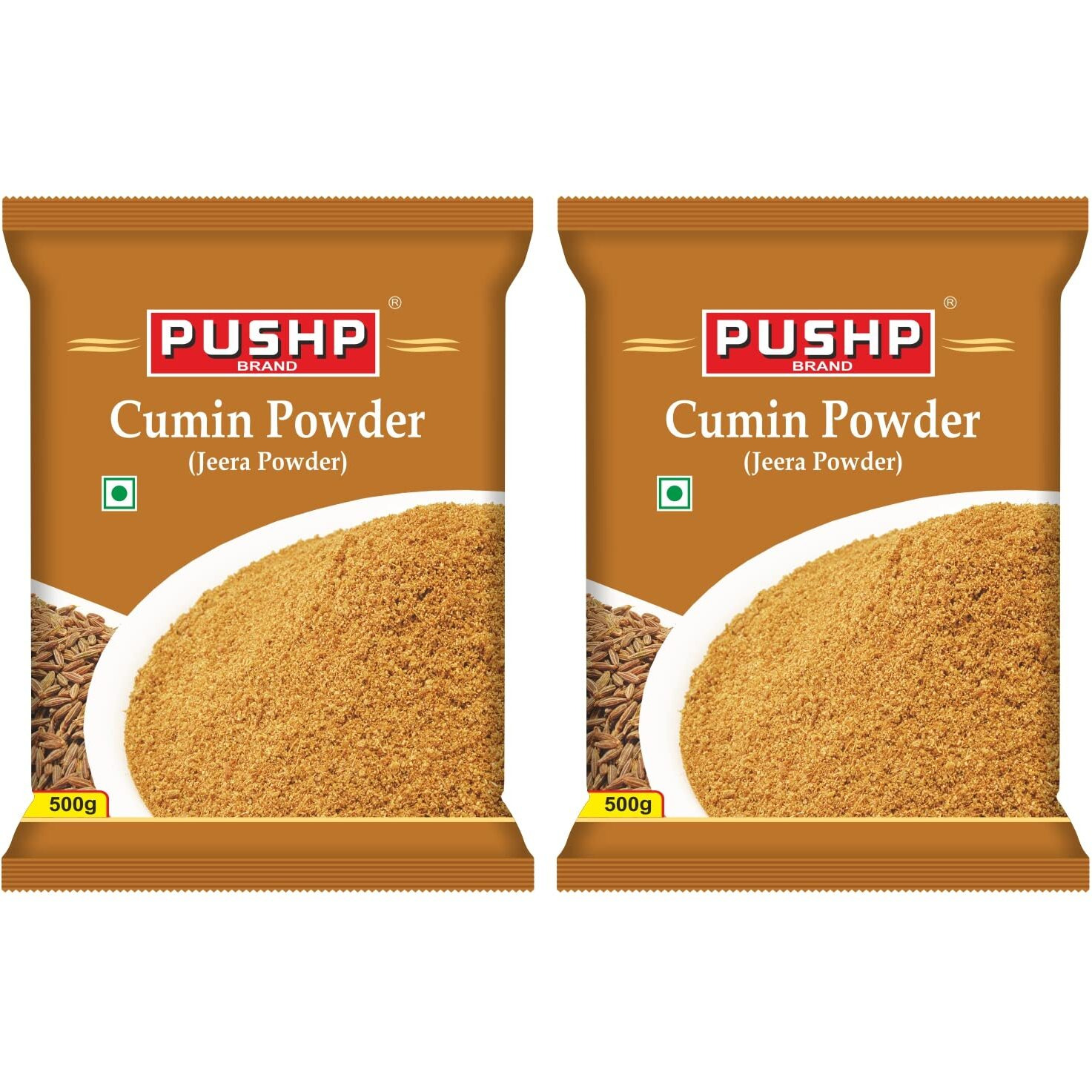 Pushp Brand Cumin/Jeera Powder Pouch (500g) (Pack of 2)