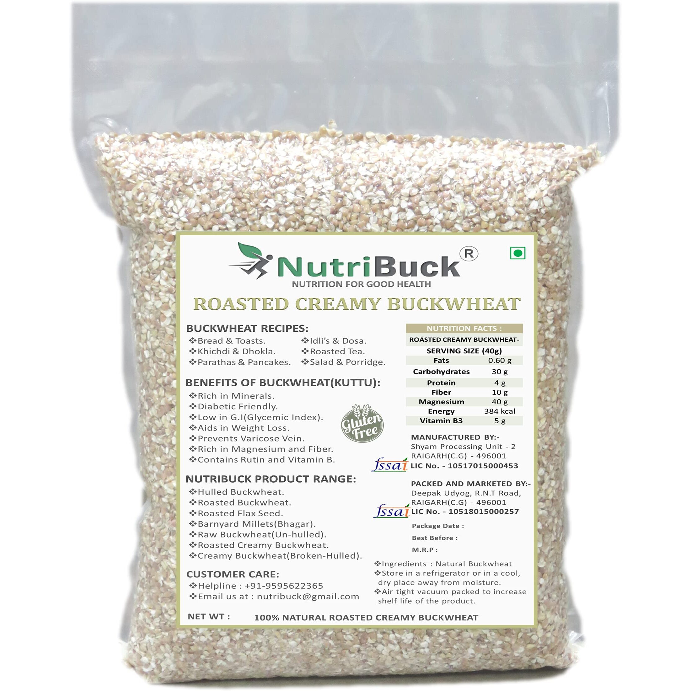 NutriBuck Indian Roasted Creamy Buckwheat | Kasha | Kuttu-Giri | Gluten-Free | his Nutrient-Rich Grain Adds Richness and Tradition to Modern Kitchens_(400 grm)