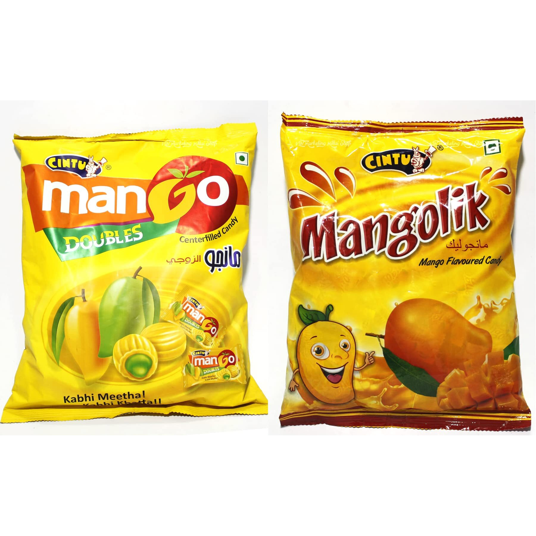 Cintu Mangolik - Mango Candy | Pack of 160 + Mango Doubles Center-filled Candy (BIG Size) - Pack of 150 Pieces