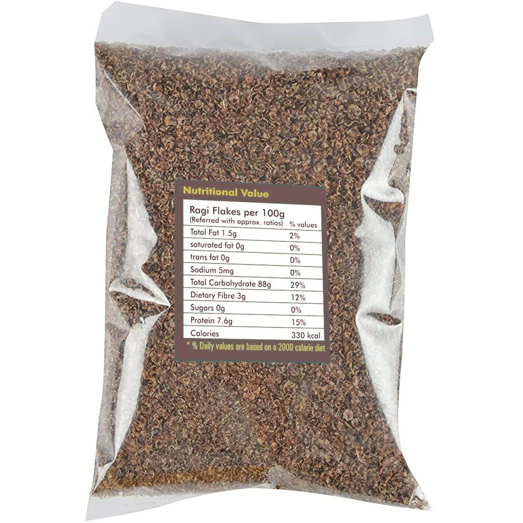 Ikkiyam Ragi Flakes (Avul)| Whole Grain Finger Millet| Poha Fresh Coconut & Country Sugar| Breakfast Millet Pohe Loaded With Calcium & Nutrients| Unflavoured Ragi Alternative To Oats| Pack of 1 |250g