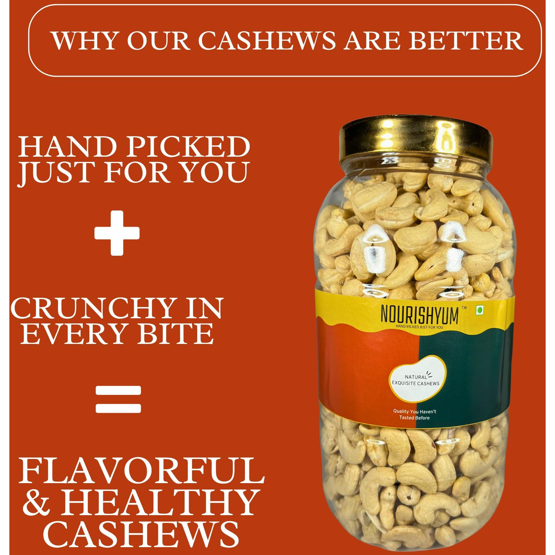 Nourishyum Premium WW320 (Grade A++) Cashews 1kg With Reusable Jar | Whole Kaaju | 100% Natural King Size Kaju | Nuts & Dry Fruits | Healthy Snacks | Dry Fruit Gift Pack