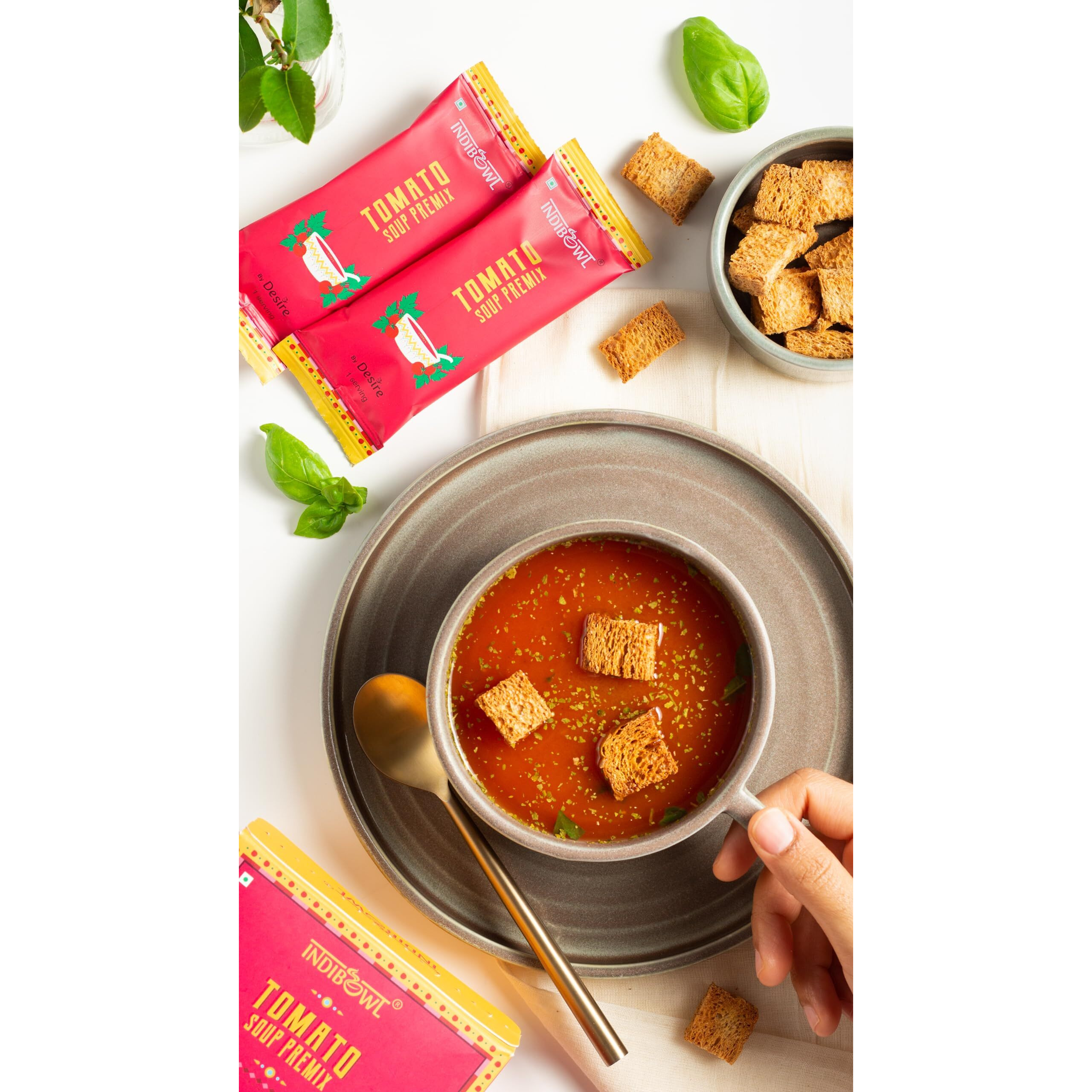 INDICUP Tomato Soup Packet | Ready to Eat Instant Soup Premix | Soup in Fresh Just Add Hot Water & Enjoy | 50 Sachets