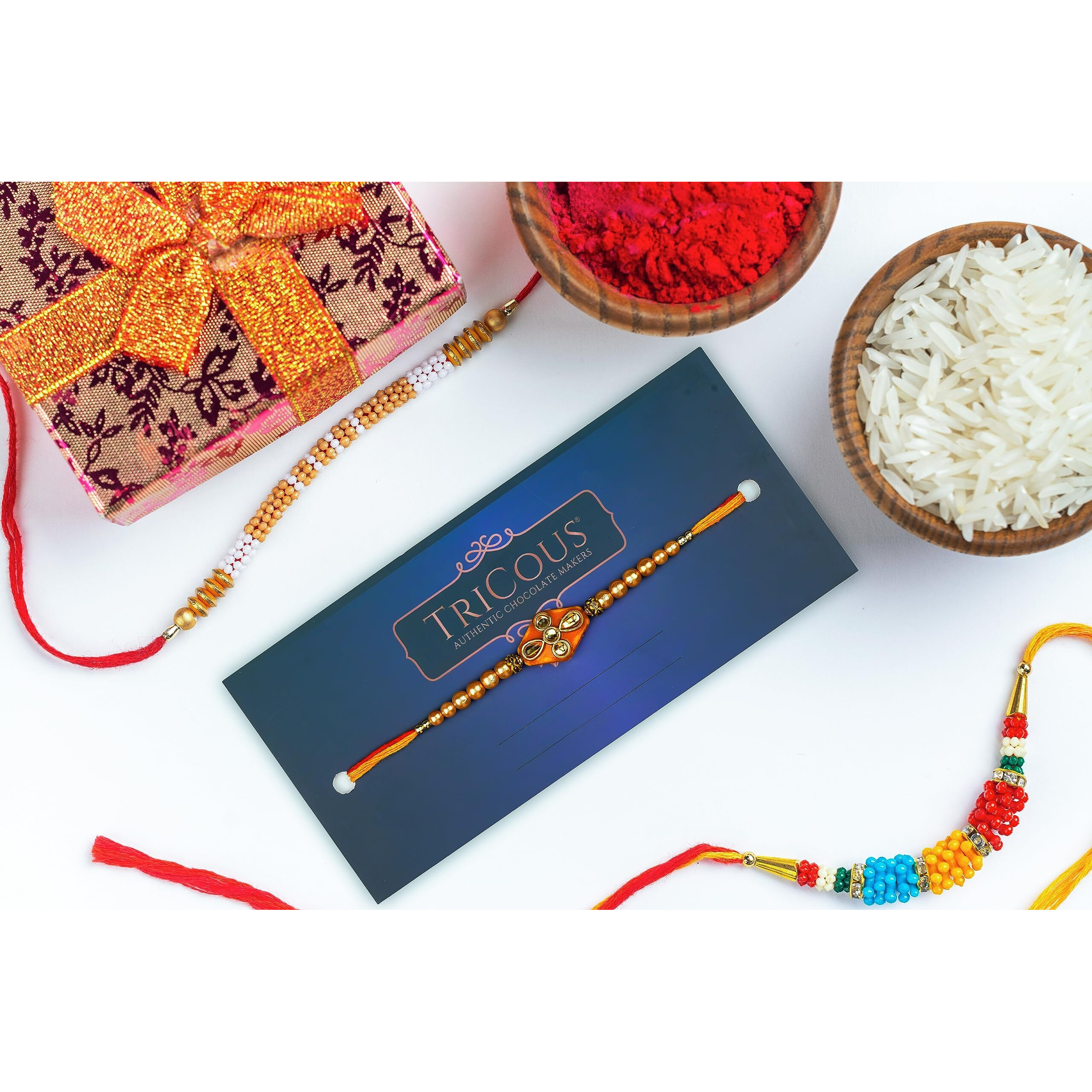 Tricous Raksha Bandhan Special Rakhi Treasure Gift Box with a Mix of 4 Pure Chocolate-Coated Nuts in Assorted Flavors, Perfect for Every Taste Palate, Delightful and Festive Treat for Your Loved Ones