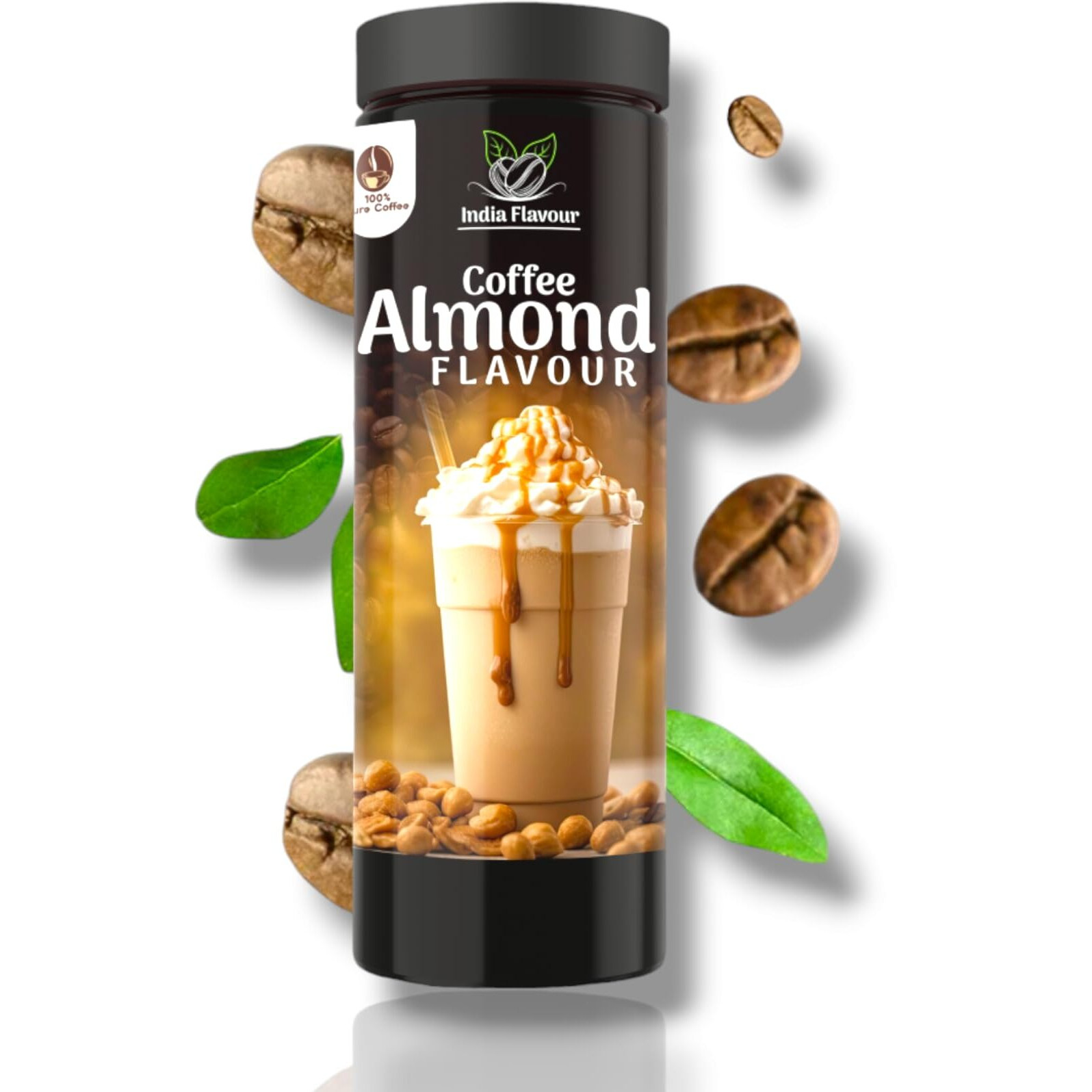 India Flavor Almond Coffee | Nutty Instant Coffee, No Chicory | 100 gm coffee, 50 Servings