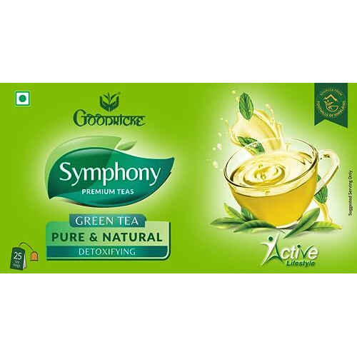 Goodricke Symphony Green Tea Pure & Natural, 25 Tea Bags (Pack of 2) | Detoxification & Boost Immunity | Increases Metabolism