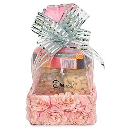 NUTRI MIRACLE Rakhi Hamper With Dryfruits For Brother | Rakhi Gift Hamper For Two Brothers | Brother And Bhabhi With Gift Hamper