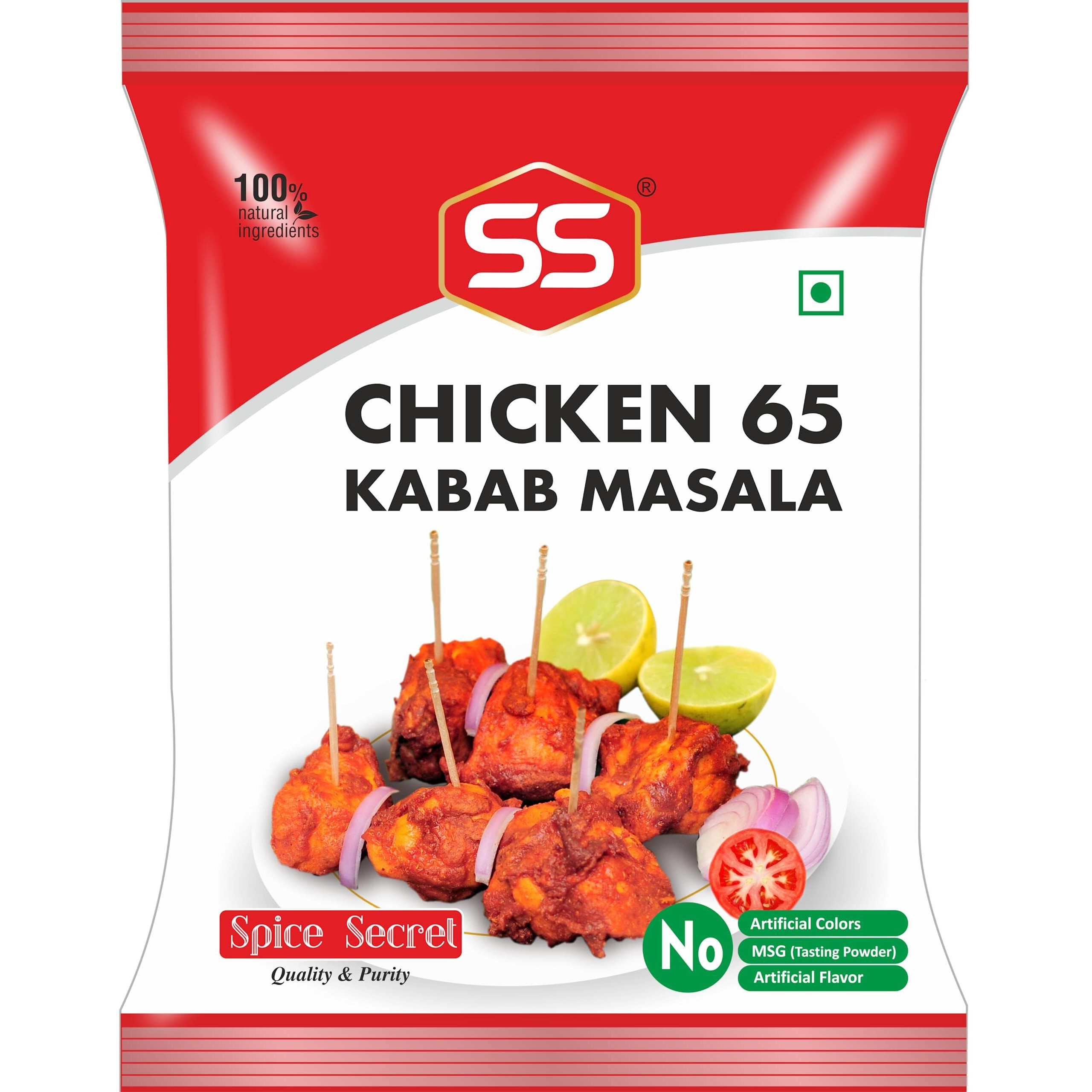 SS MASALAS Chicken 65 masala/Kabab powder 25g Pack of 12. Ready Mix easy to cook small packets
